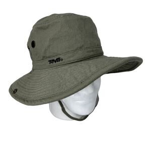 Teva Fishing Hunting Bucket Hat with Chin Strap Embroidered Logo Green One‎ Size